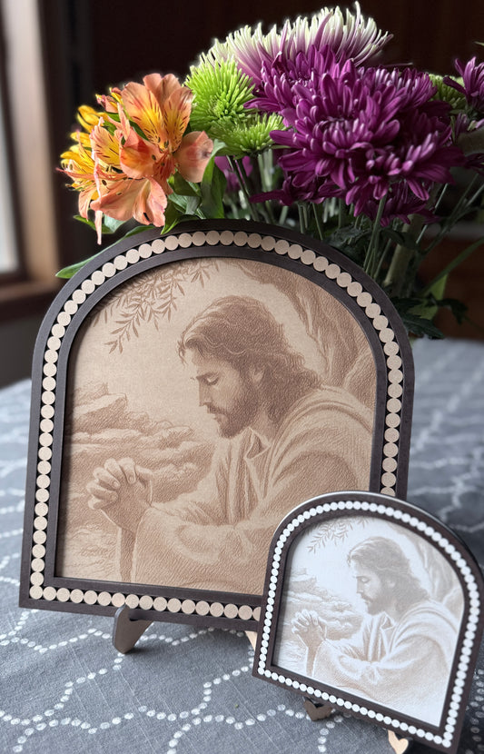Jesus praying in the garden of Gethsemane art print