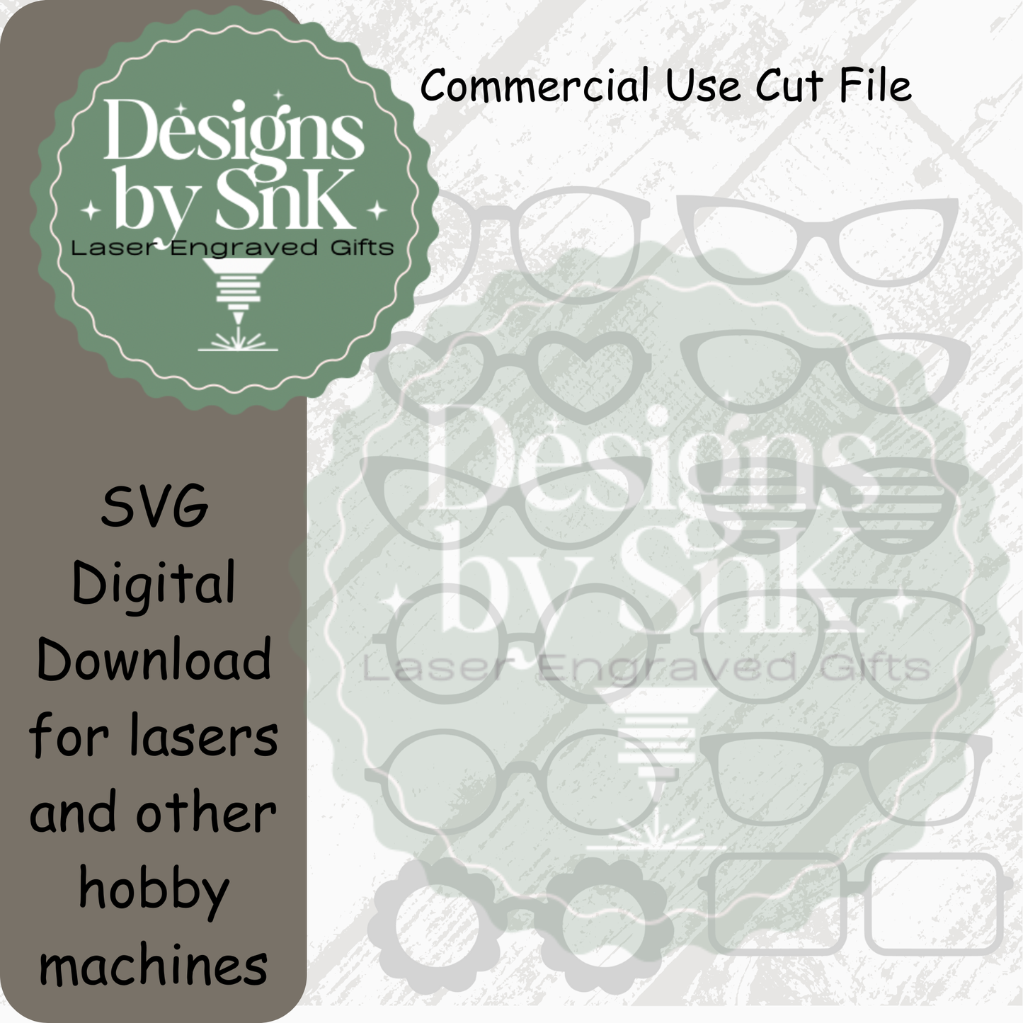 12 Glasses Styles SVG Bundle | Eyeglasses & Sunglasses Designs for Crafting