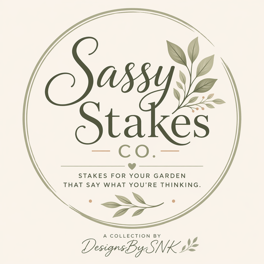 Sassy Plant Stakes for garden, plants, landscapes, Metal Stakes and Ceramic markers