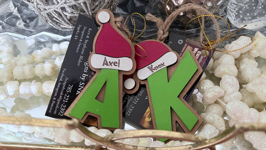 Personalized Grinch Letter | Christmas Letter ornament | Grinch Themed Decor