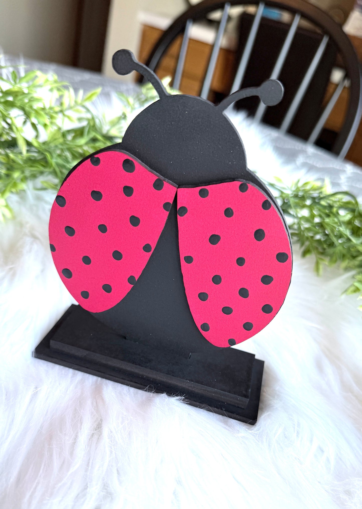 Lady Bug Shelf Sitter, Summer Decor, Lady Bug Lover