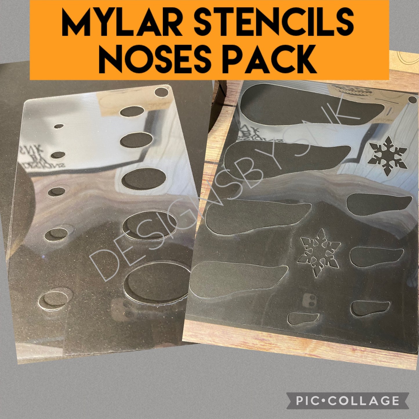 DIY Craft- Mylar Reusable Stencils, Noses Bundle (7 Mil)