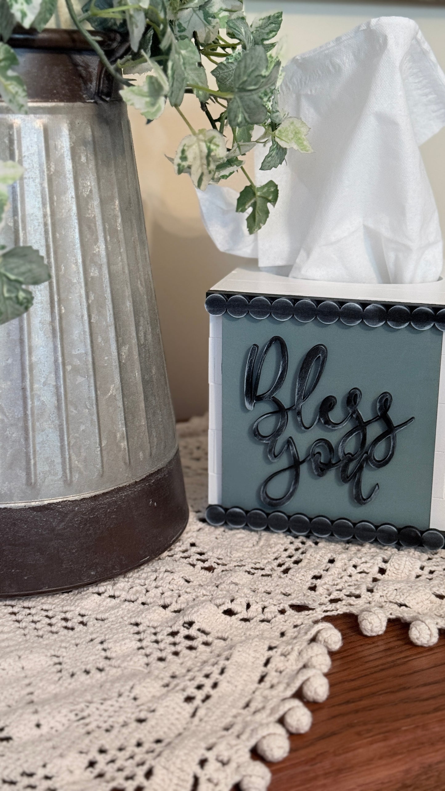 Bless You Tissue Box Cover – Interchangeable Tissue Box Cover
