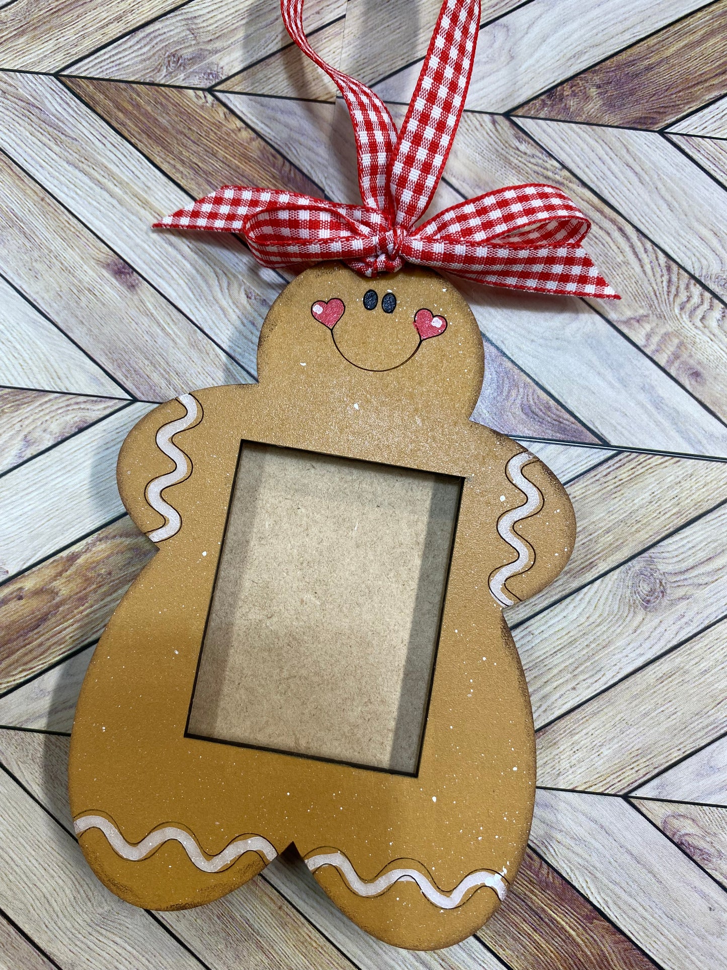 Gingerbread school picture ornament, Christmas Tree Ornament, Holiday Gift, Festive Decor