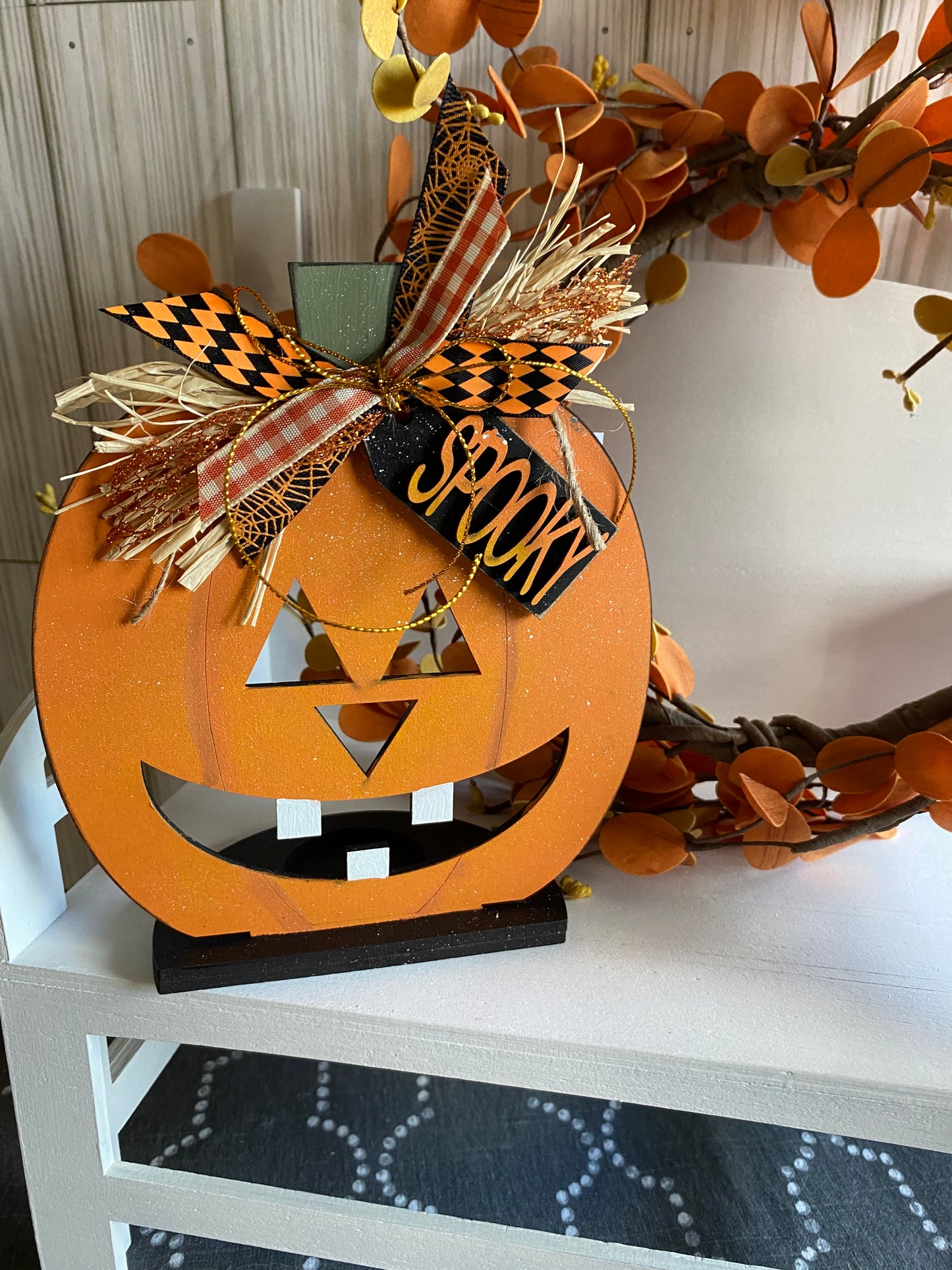 Spooky Pumpkin Tealight Votive Holder Halloween Decor