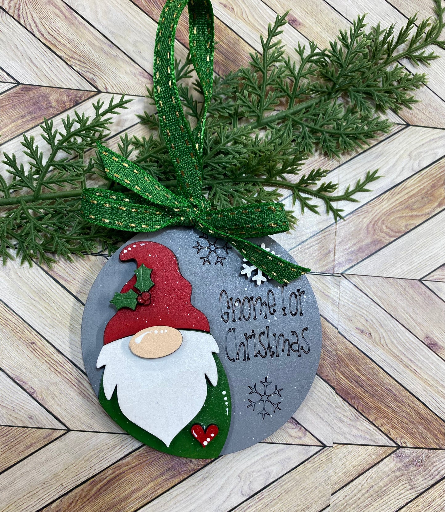 Round Gnome Ornament, Gnome for Christmas, Gnome Decor, Christmas Tree Ornament, Holiday Gift, Festive Decor