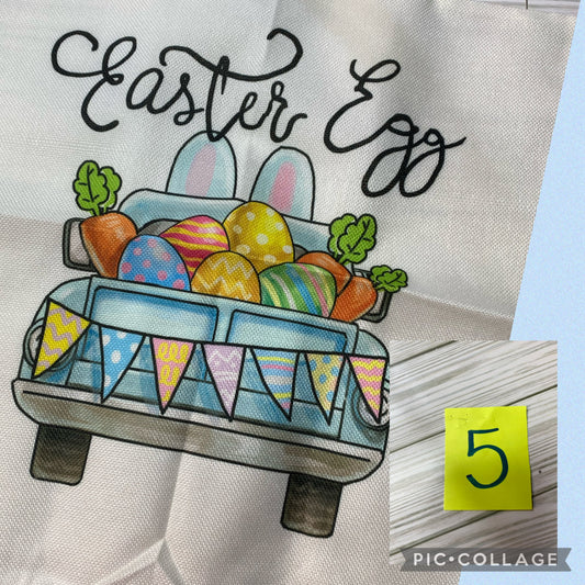 #5 - Happy Easter Truck 18” pillow cover - Designs by SNK