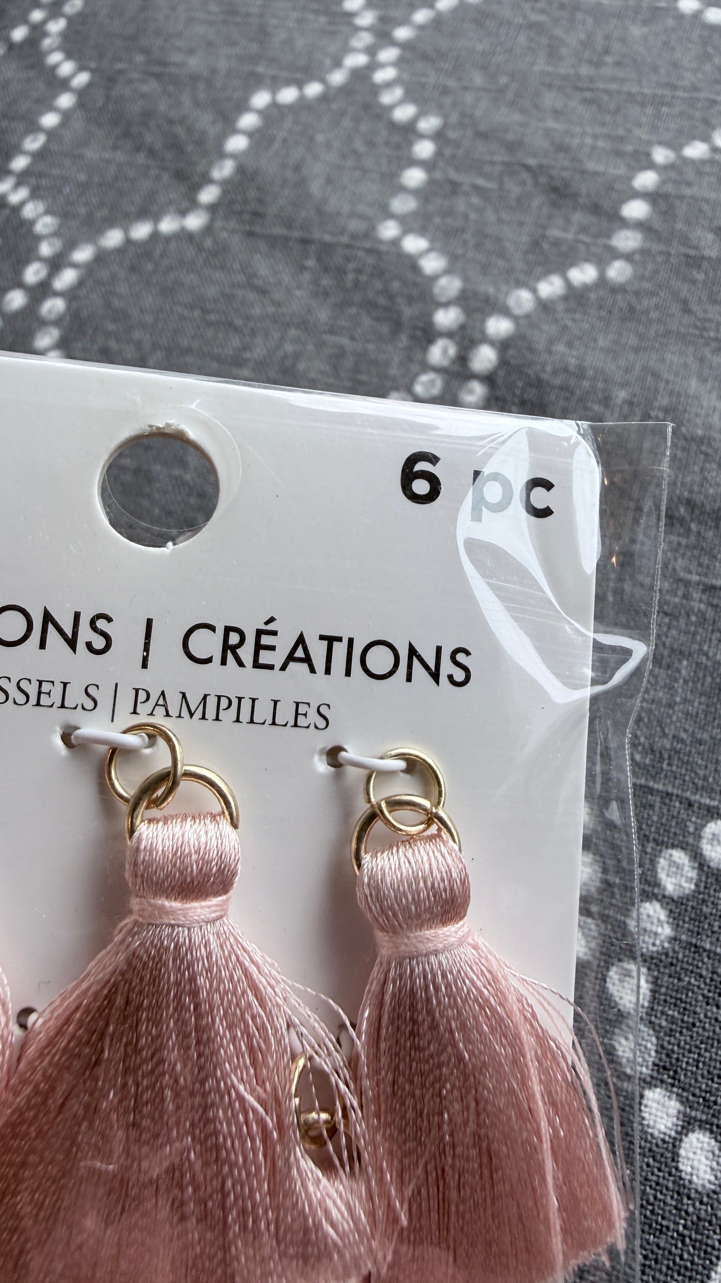 Bead Landing pink and gold tassels craft supply packaging