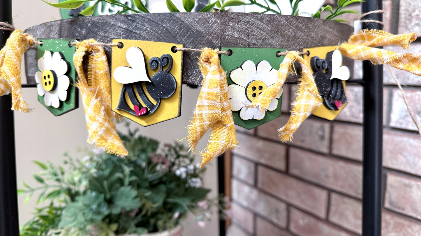 Honey Bee Trio, Bee Kind Sign Set, Tier Tray, Shelf Sitters with 2 mini Easels