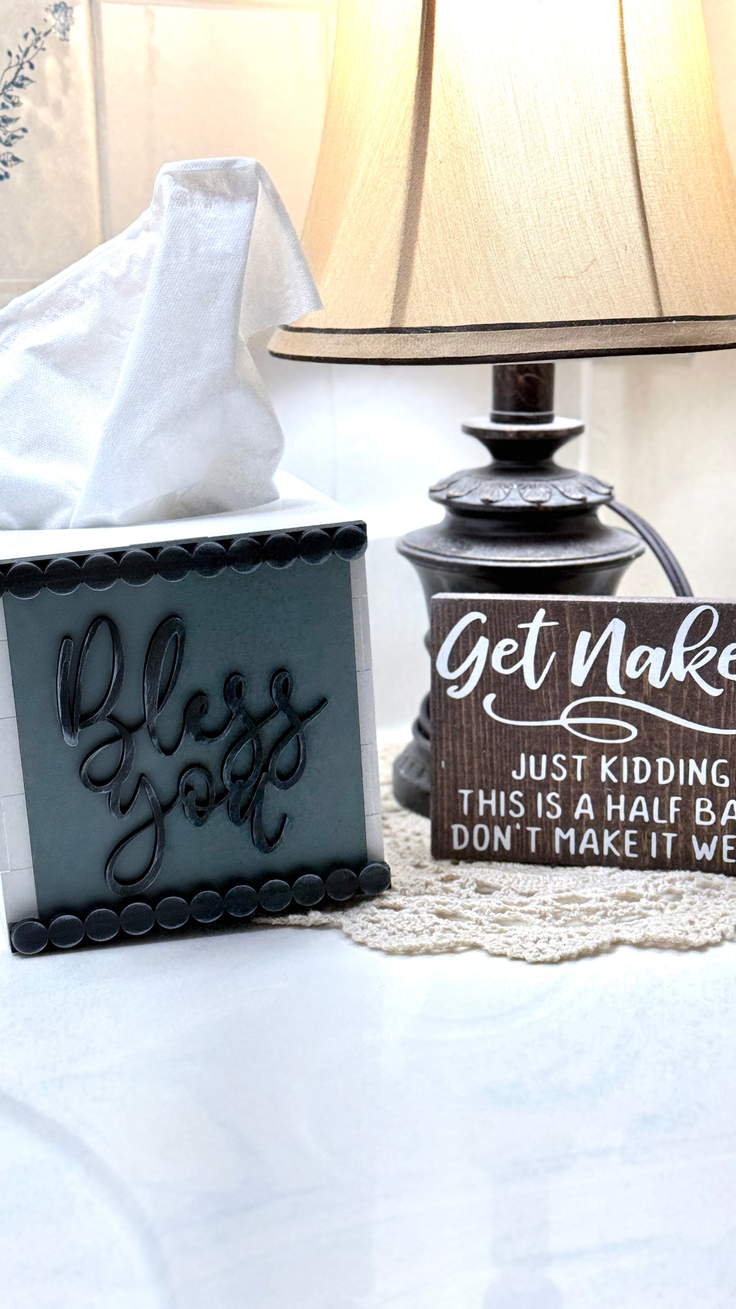 Bless You Tissue Box Cover – Interchangeable Tissue Box Cover