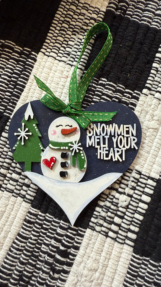 Snowman Heart Ornament – A Charming Winter Keepsake