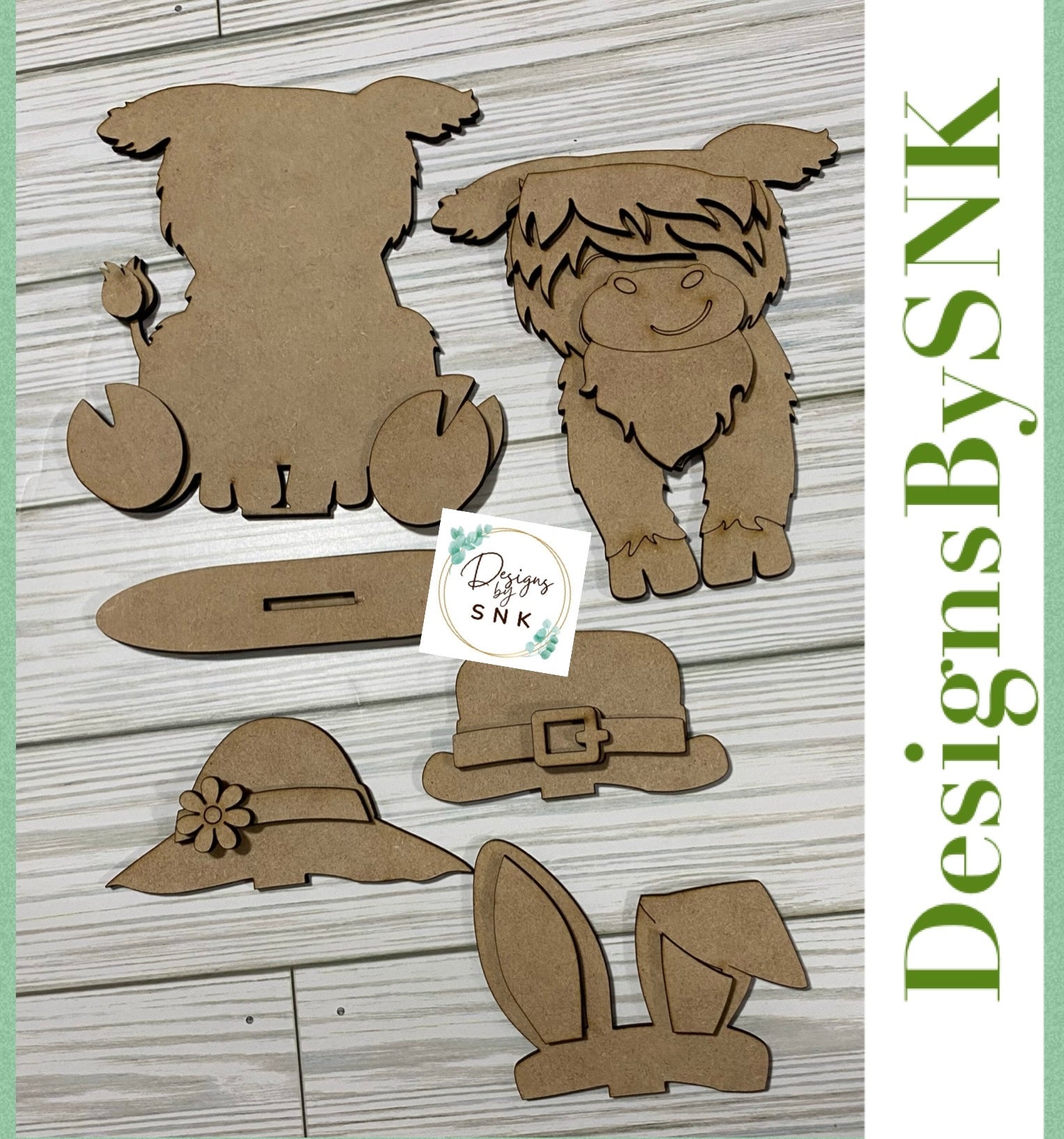 DIY KIT- Spring Highland Cow - Designs by SNK