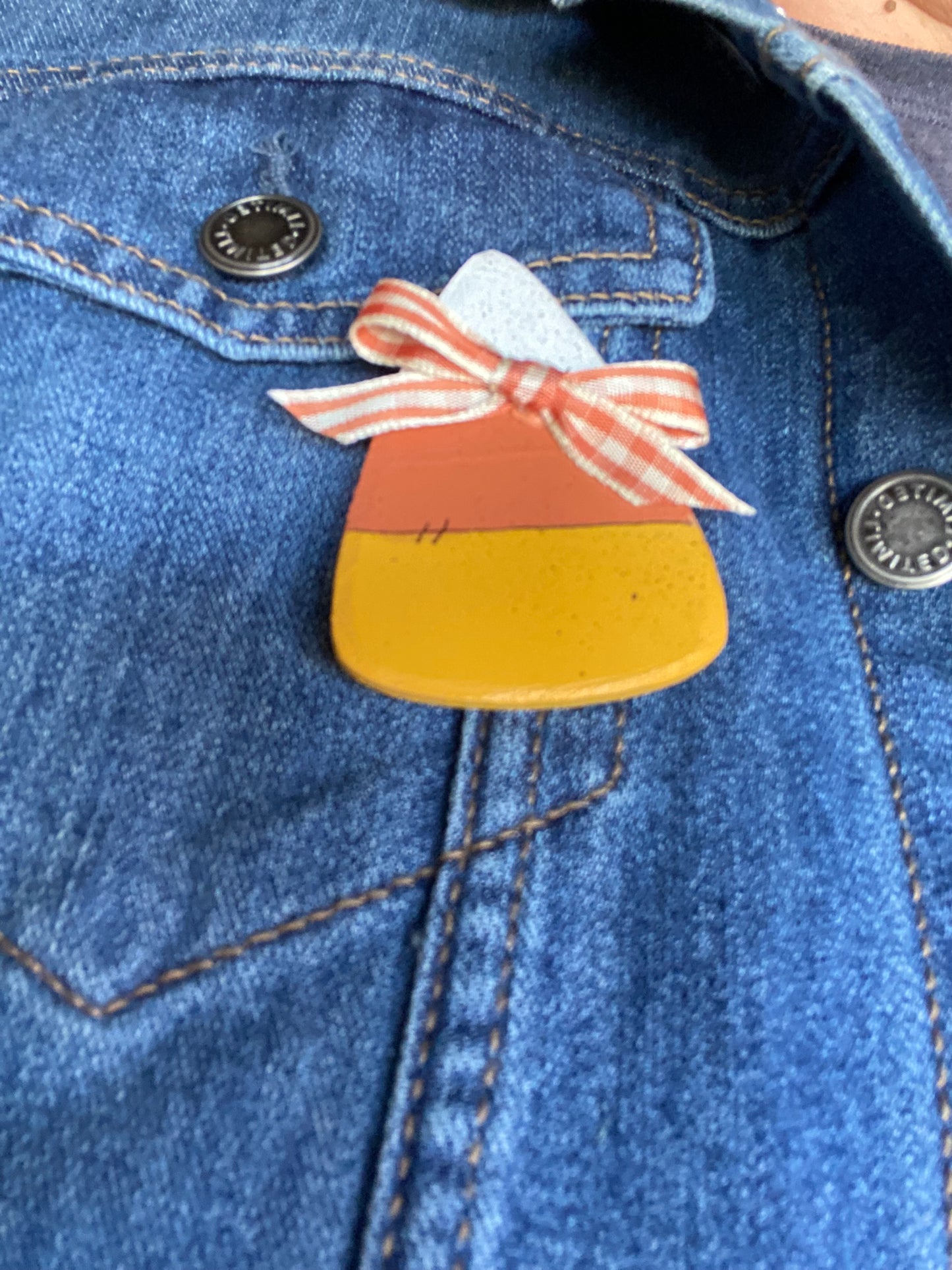 Candy Corn Pin/Tack, Ladies Brioche, Fall Fashion Decor, Seasonal Style, Fashion Accessory