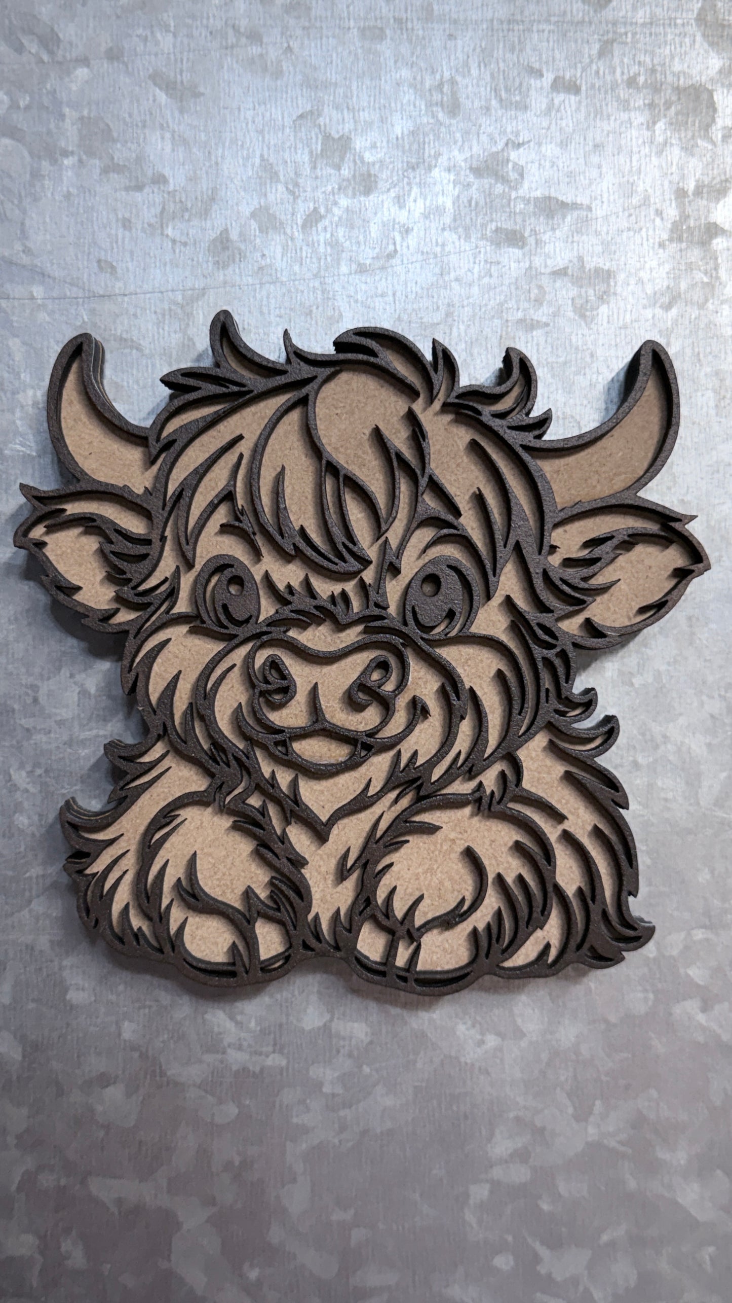 Highland Cow | Laser cut | Hand painted| Refrigerator Magnet