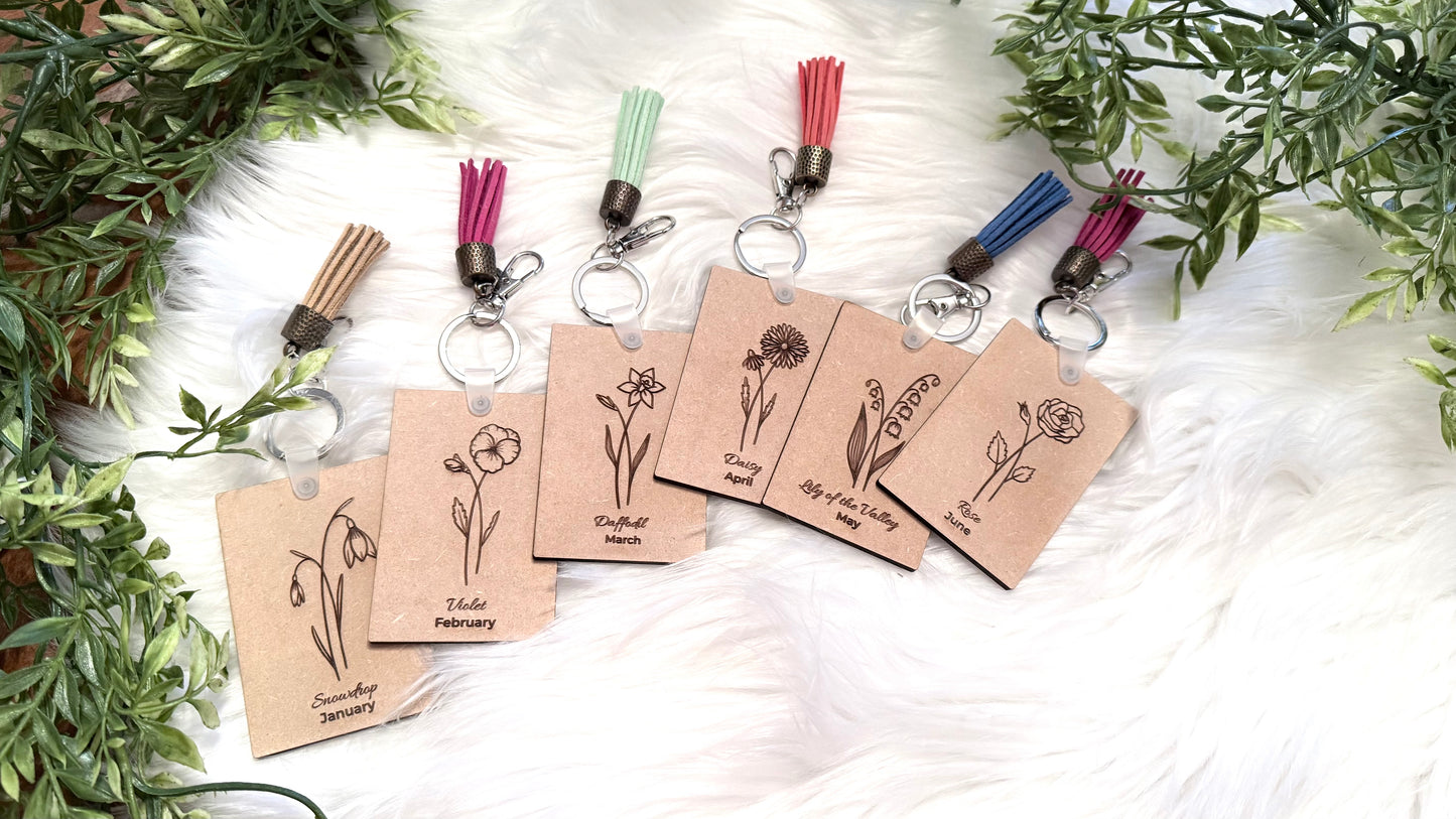 Birthday Month, Key Chain, Gift for Her