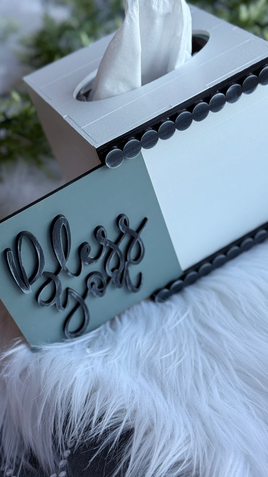 Bless You Tissue Box Cover – Interchangeable Tissue Box Cover