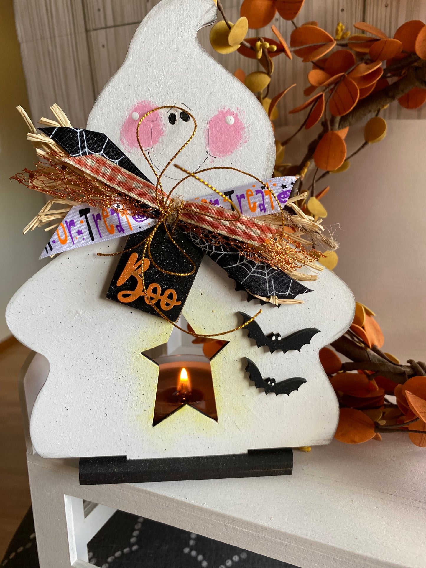 Boo Ghost Halloween Tealight Votive Holder