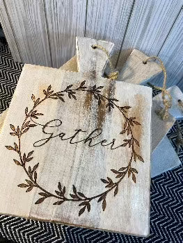 Gather, engraved rustic board/ kitchen decor - Designs by SNK