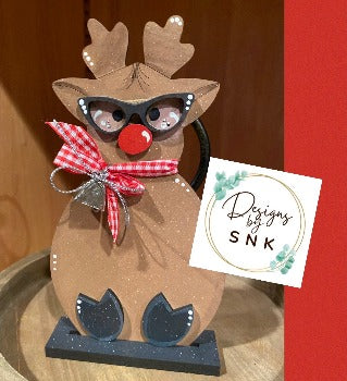 Nerdy Reindeer Mini Tier Tray Decor - Designs by SNK