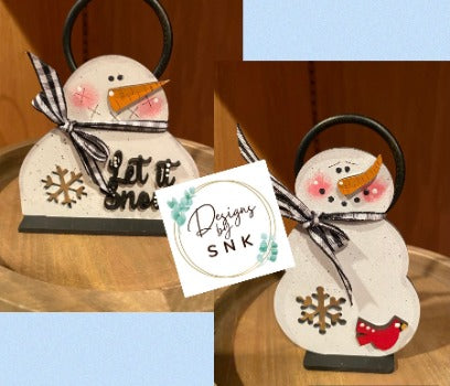 Snowman set mini tier tray decor - Designs by SNK