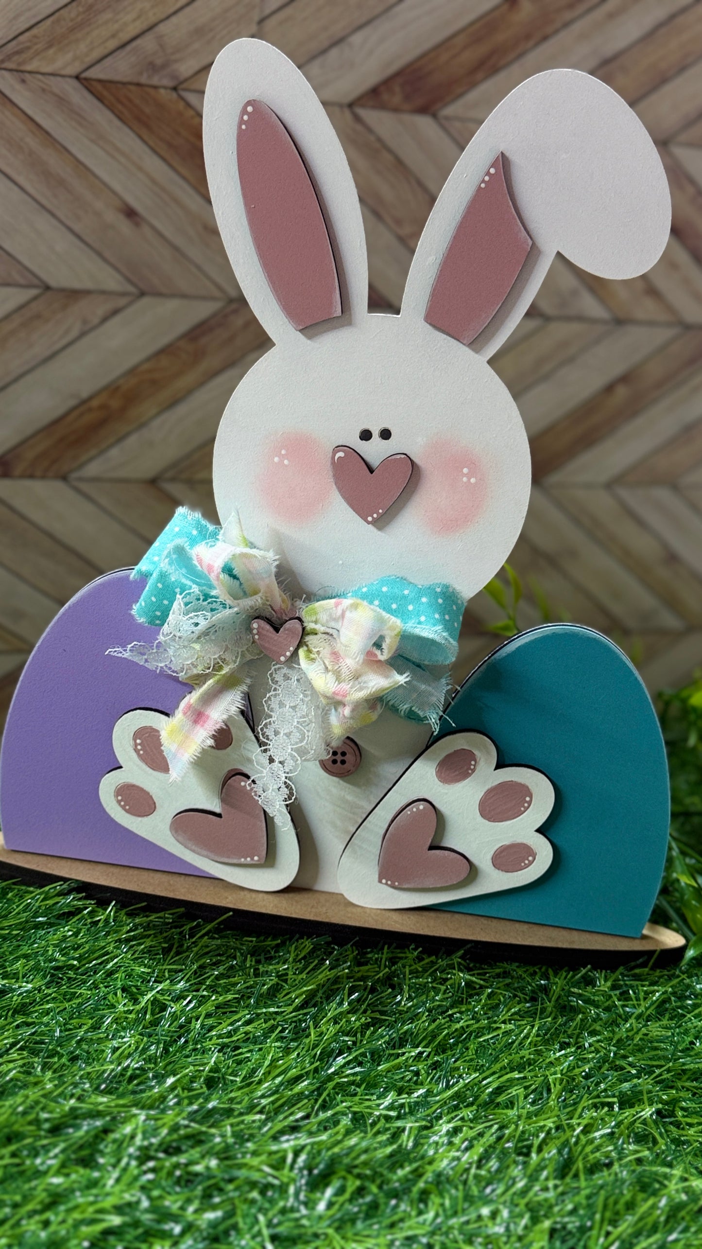 Easter Bunny Shelf Sitter | Spring Decor | Bunny with Eggs