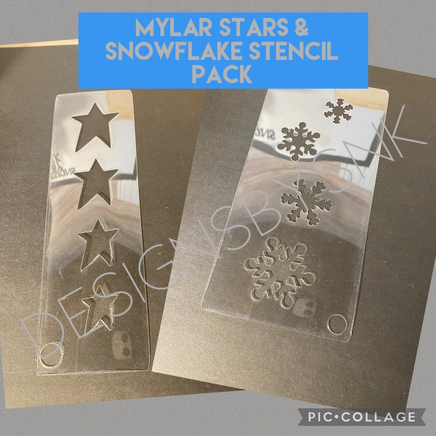 DIY Craft- Mylar Reusable Stencils, Primitive Star, Snowflake