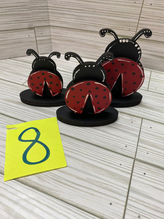 #8 - Three pc Lady bug decor - Designs by SNK