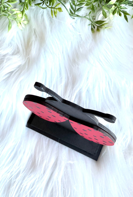 top view to show layers used in this ladybug piece.