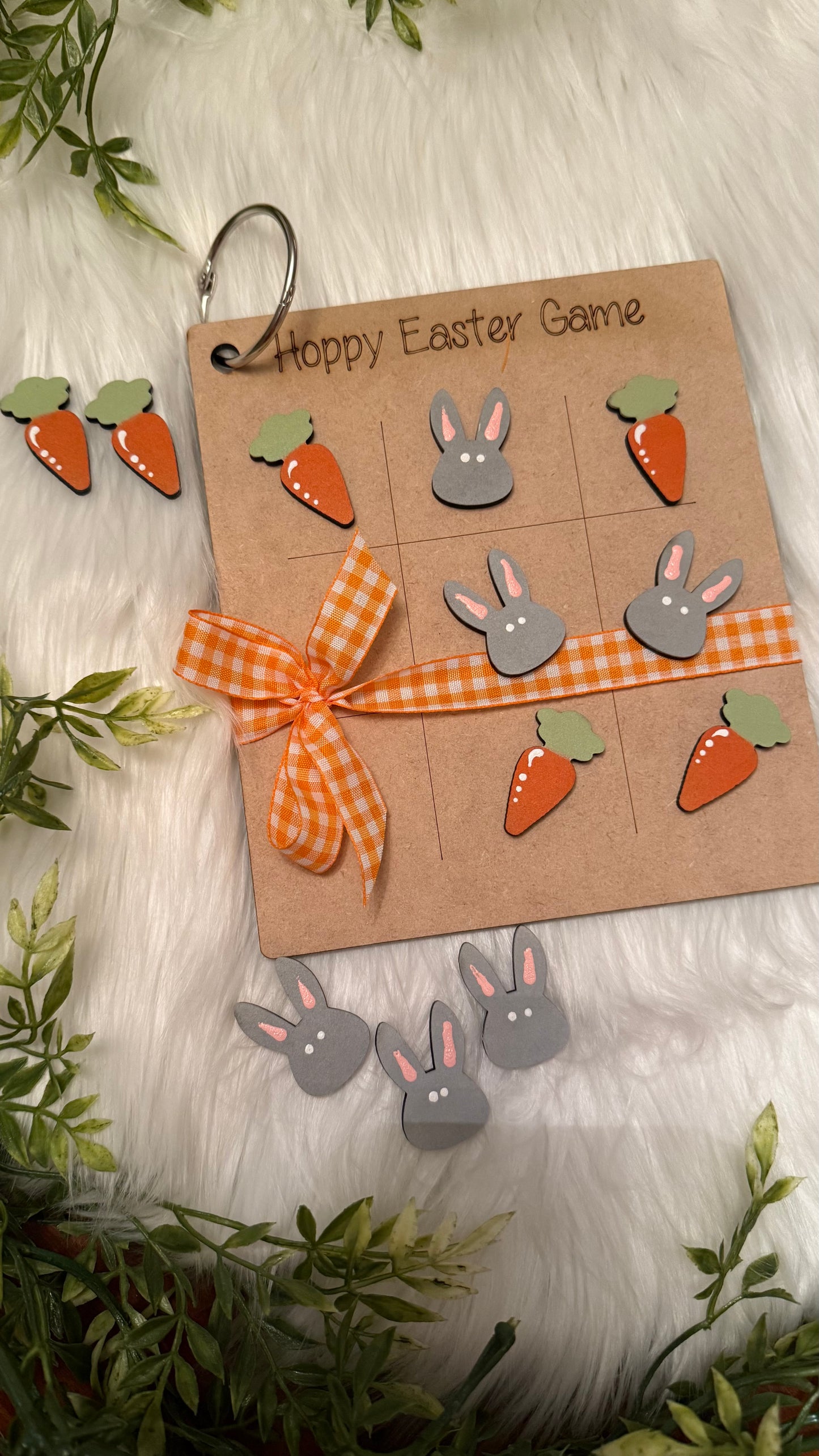 Easter Travel Tic-Tac-Toe – Fun On-the-Go Game with Bunny & Carrot Pieces