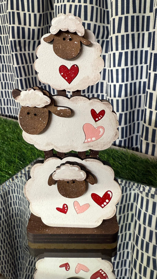 Stacking Lamb - Hand-Painted Spring Decor