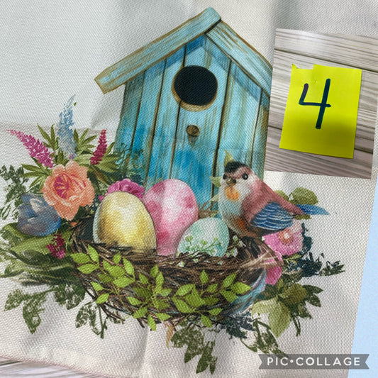 #4 - Bird house Easter theme 18” pillow cover - Designs by SNK