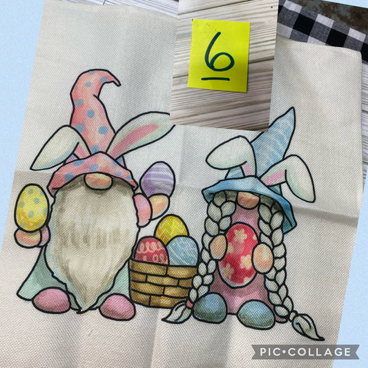 #6 - Easter Gnomes 18” pillow cover - Designs by SNK