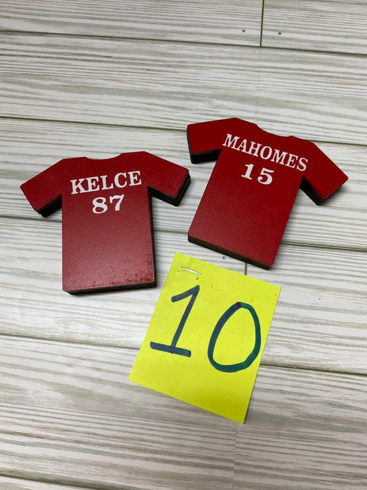 #10 - KC Chief tier tray Jersey set| Mahomes | Kelce - Designs by SNK