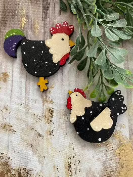Rooster & Chicken Magnet Set - Designs by SNK