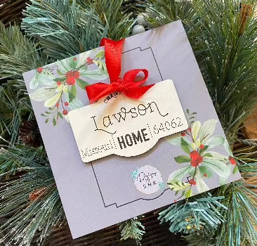 Personalized City | State| Zip Ornament - Designs by SNK