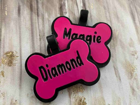 Laser Engraved | Dog Bone Shape | Pet Tags | Personalized | - Designs by SNK