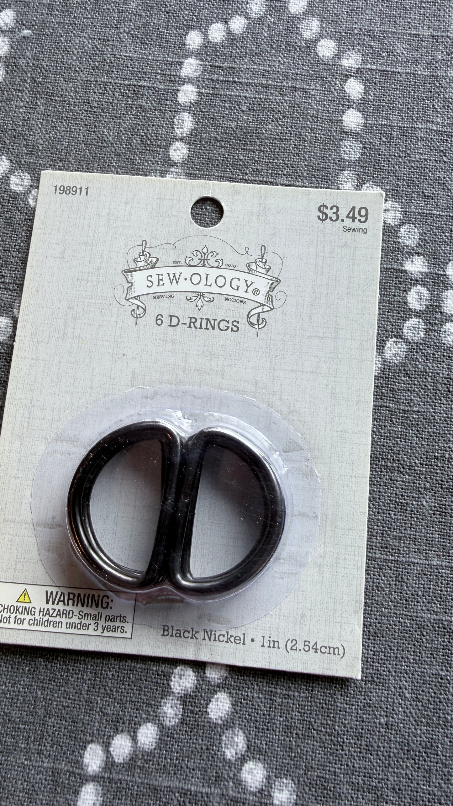 Black nickel D rings 1 inch, 6-pack metal hardware for leather crafts and sewing projects