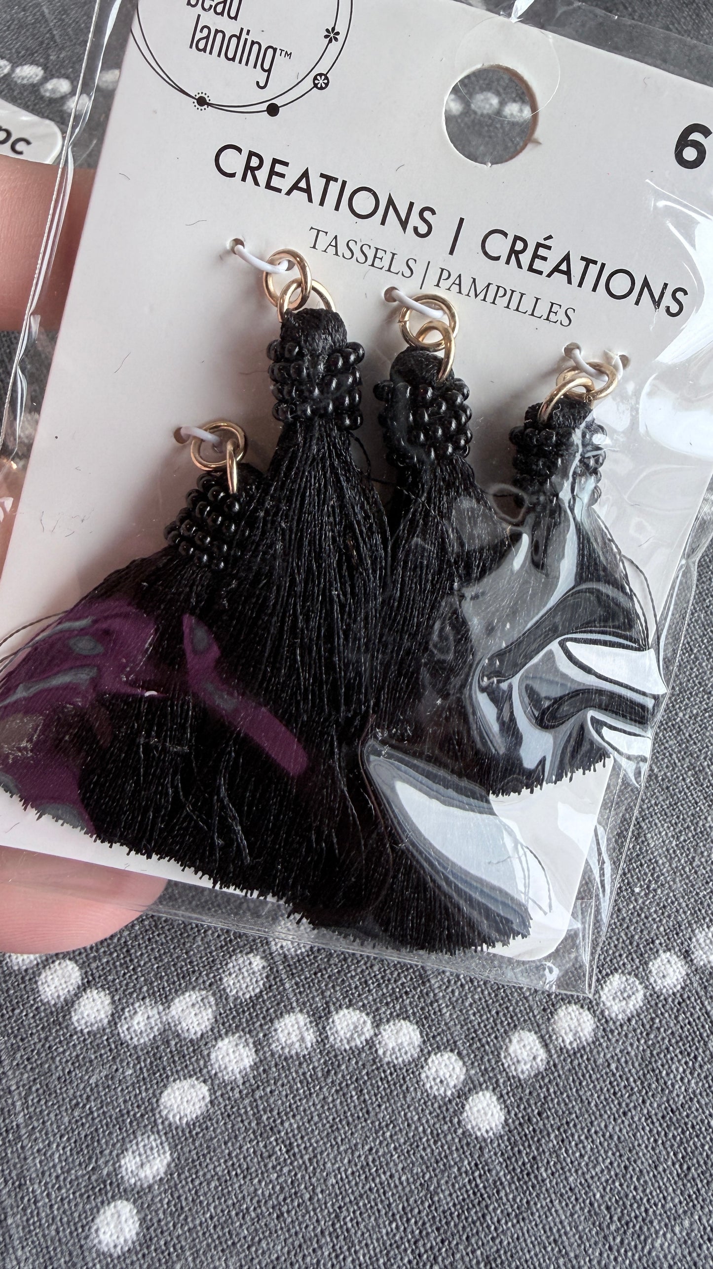 Bead Landing black beaded tassels craft supply packaging