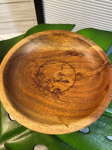 Round Wood Acacia Bowl - Designs by SNK