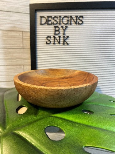 Round Wood Acacia Bowl - Designs by SNK