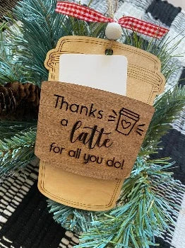 Thanks A Latte Gift Card Holder Teachers Gift - Designs by SNK