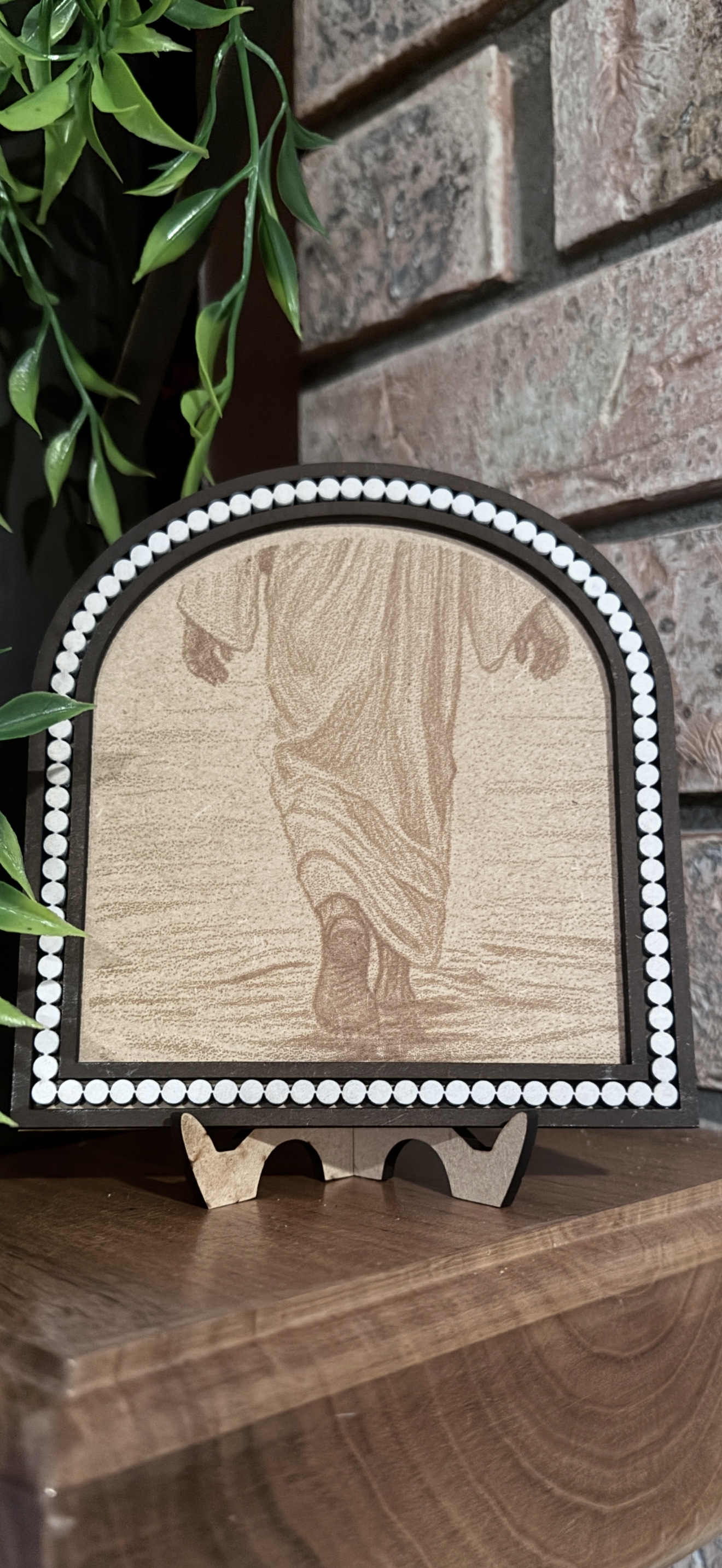 Walk with me Jesus | Footprints in the Sand |  Plaque | Religious Sign Decor