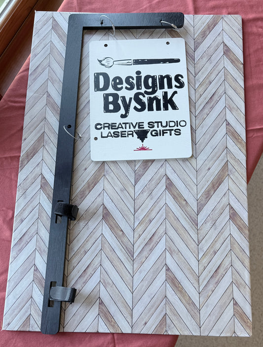 Tent Bracket sign in a 12' Wide square or rectangle (Shown) to attach to tent or metal display.  