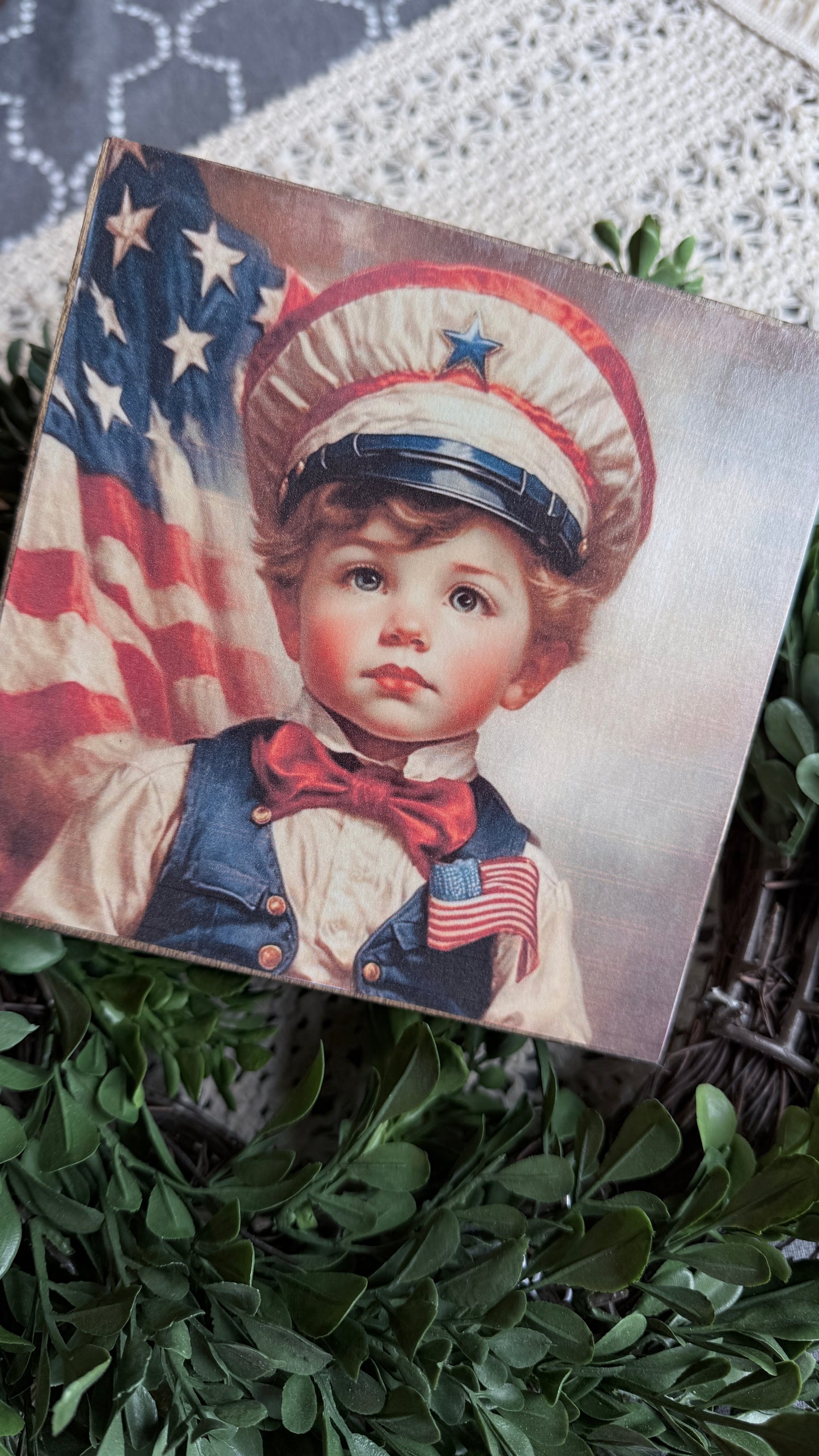 Patriotic print signs | Betsy Ross | Nostalgic Americana Kids | 1776 - 2026 | God Bless America | 6” Wood Signs