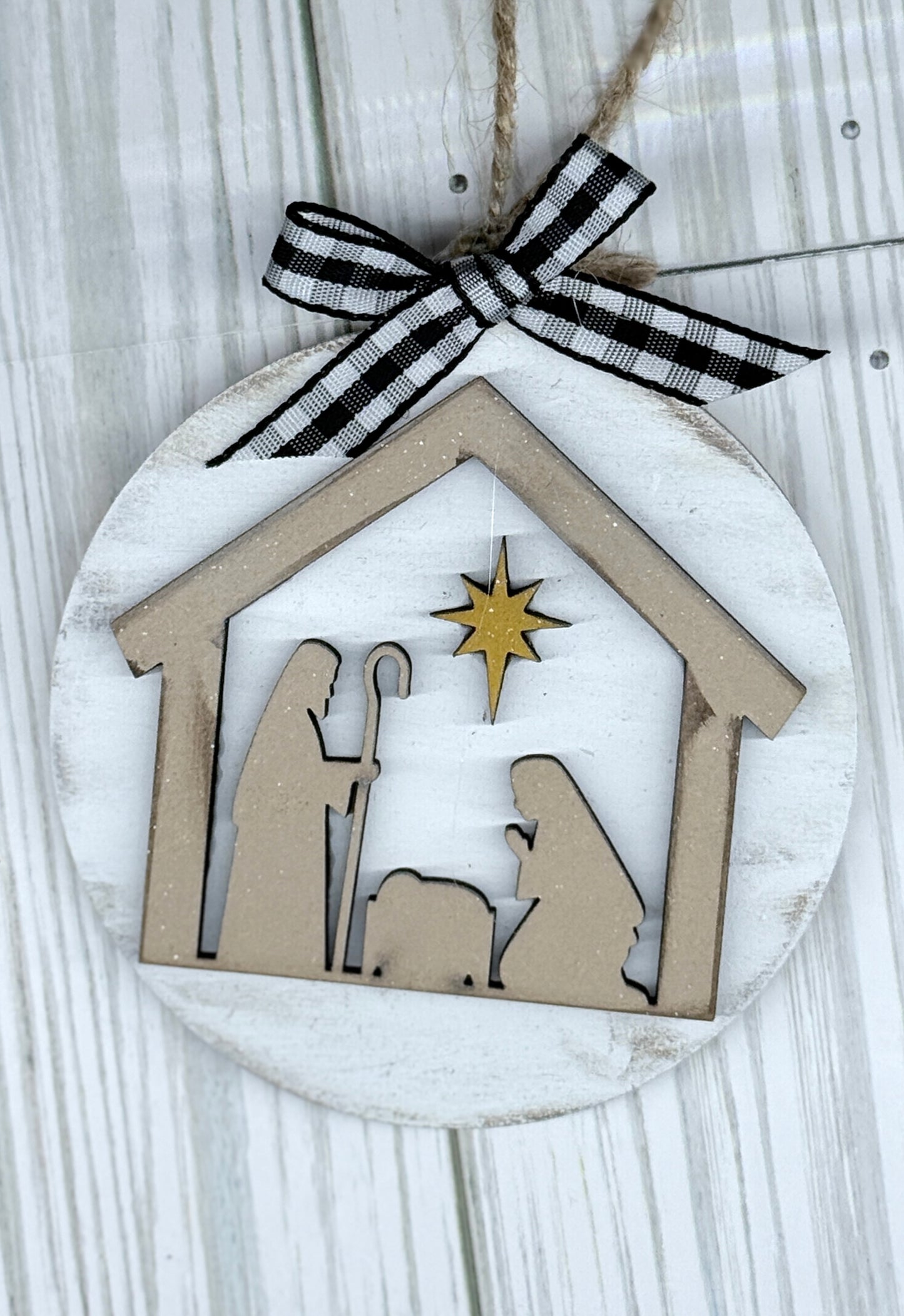 Manger Christmas Ornament