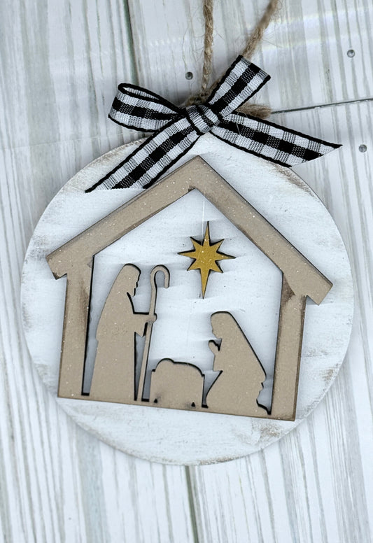 Manger Christmas Ornament