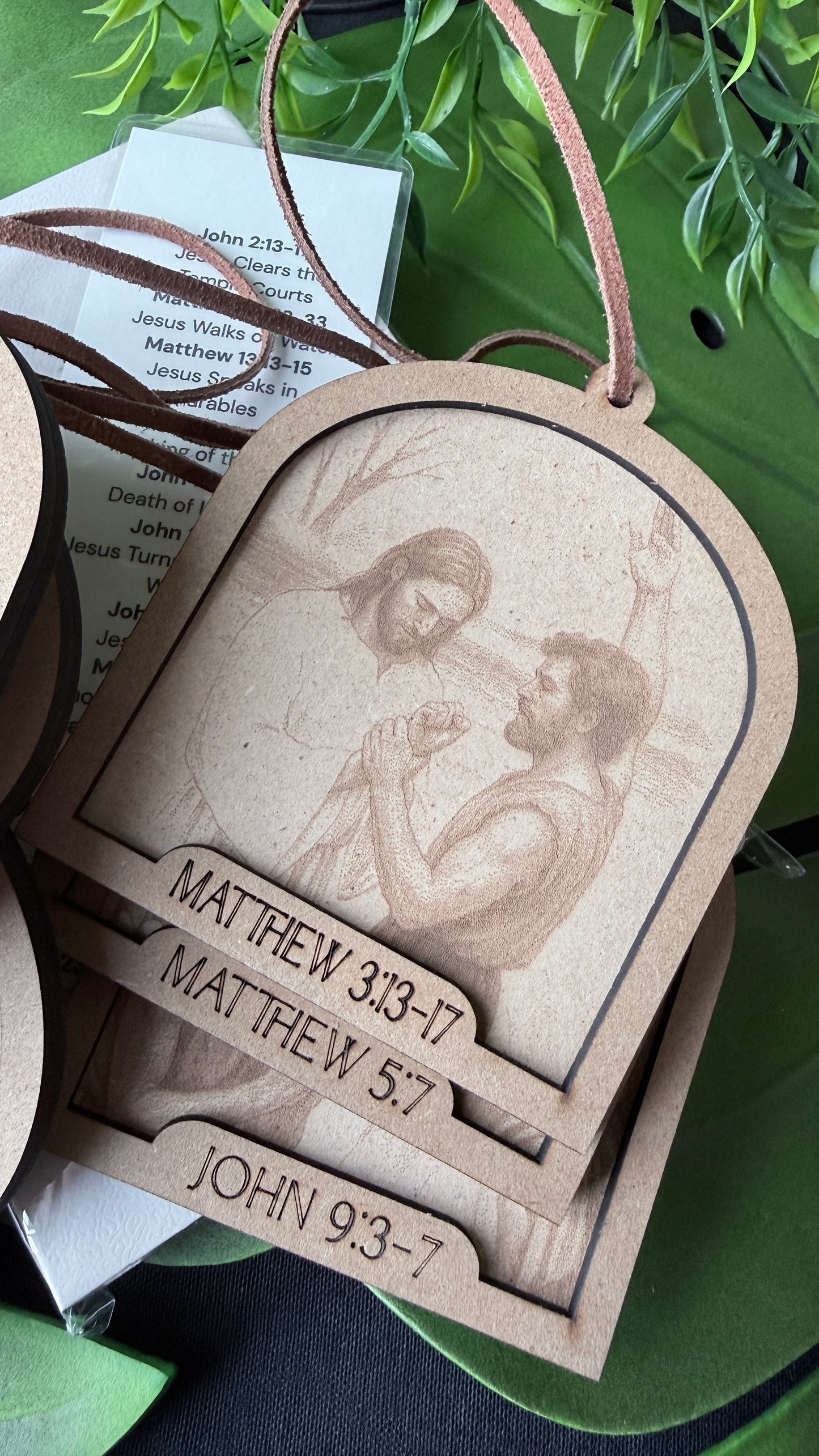 Walk with Jesus Ornament Set | Includes Bible , Bookmark, 12 Engraved Ornaments