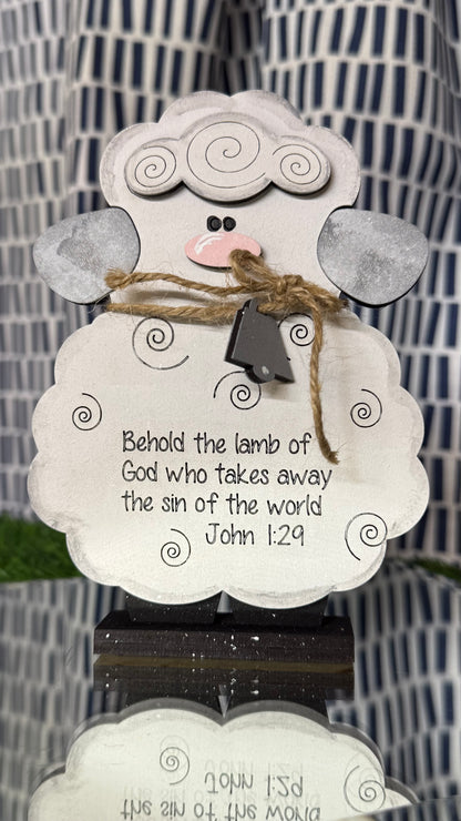 Lamb Shelf Sitter | Christian Lamb | John 1:29 |