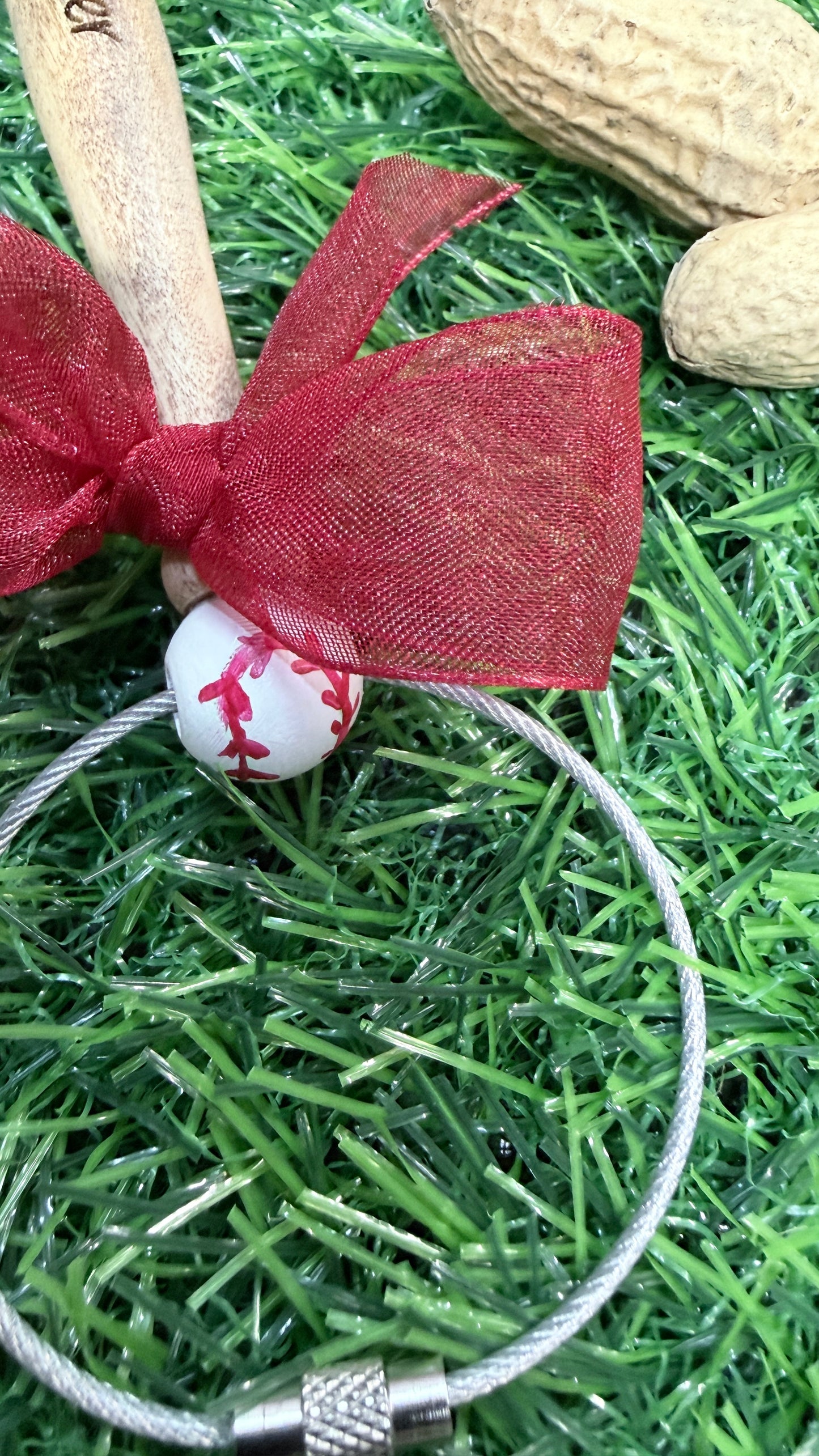 Personalized Bat and Ball Bag Tag / Keychain