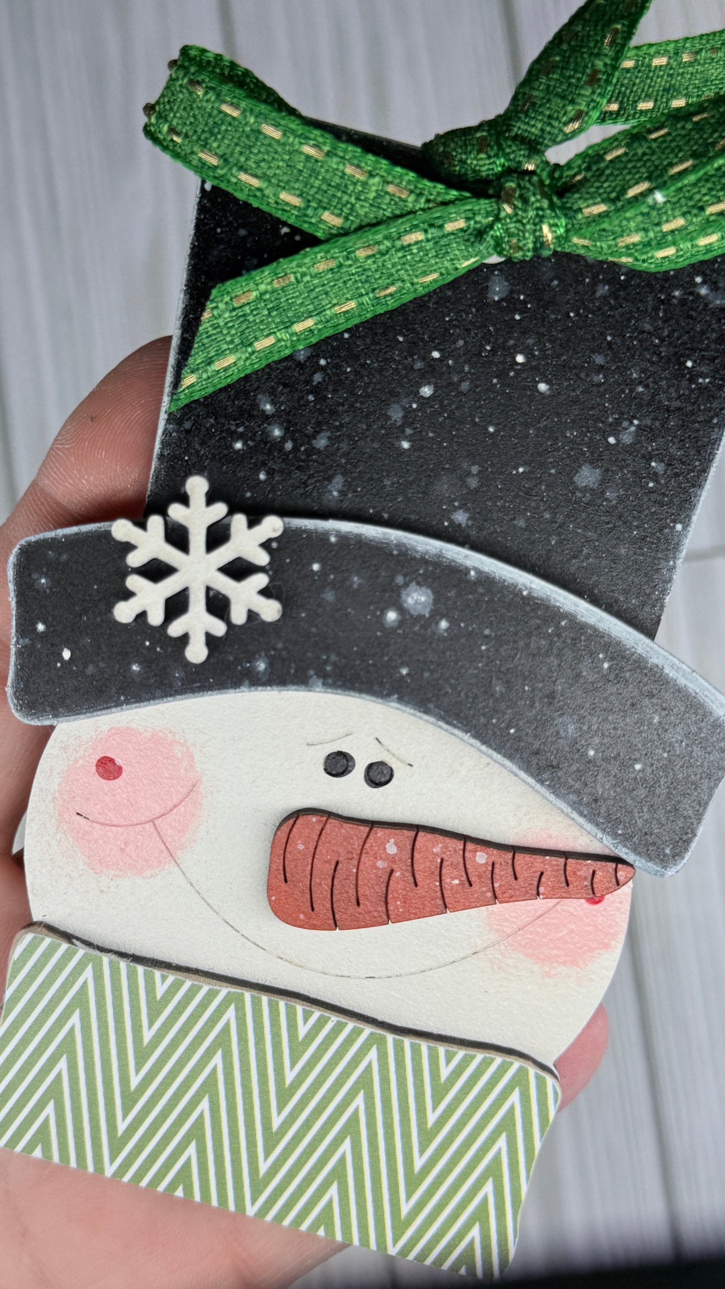 Black Top Hat Snowman Tree Ornament | Snowman Head